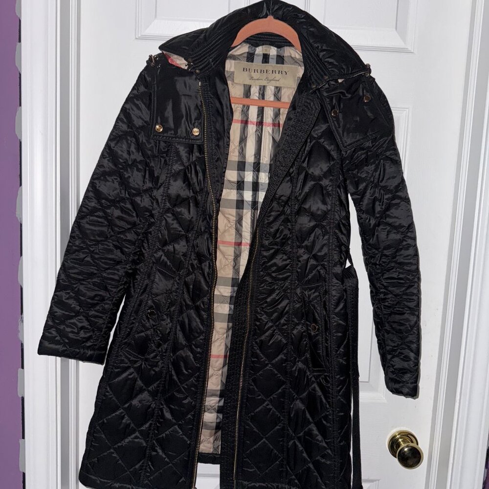Burberry Hooded Long Down Coat
